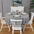 thumbnail image 2 of Black White Gingham Checkered Pattern Round Tablecloth 60"x60",Wrinkle Wipeable Table Cloth for Kitchen Dining Room Picnic Patio Party, 2 of 6