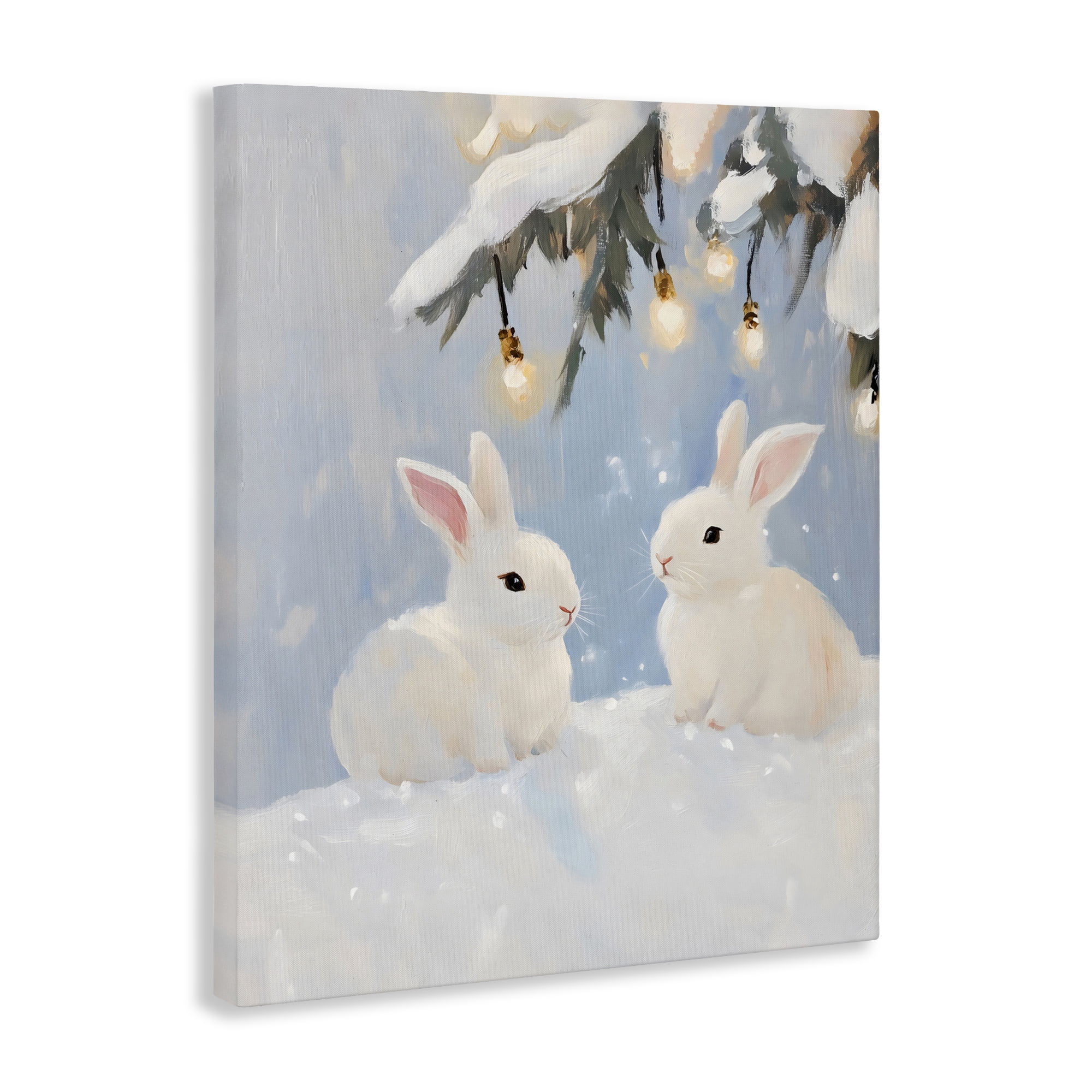 Stupell Industries Winter Bunnies Under Twinkling Lights Canvas Wall Art, design by The Prints Vibe