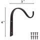 thumbnail image 5 of Paquete de 4, soporte para colgar plantas de 3 pulgadas, ganchos de pared de hierro, gancho decorativo para colgar macetas, linternas, tarros de albañil, comederos de pájaros, campanillas de, 5 of 5