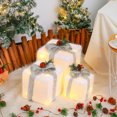 thumbnail image 6 of Vrorvz 3 Pack Christmas Decorations Christmas Lights Indoor Christmas Gift Box with String Lights 8 Modes Foldable Lantern Box for Home Party Window Decor Festive Atmosphere 15.7in White, 6 of 8