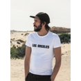thumbnail image 2 of "Los Angeles" City Black Quote Across The Chest Men T-Shirt, Male x-Large, 2 of 4