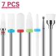 thumbnail image 1 of 7pcs Nail Drill Bit Ceramic Nail Drill Set Ceramic Manicure Machine Accessories Pedicure Milling Cutter Electric Nail File Tools, 1 of 5