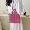 thumbnail image 4 of Bolsa De Hombro Bolso de mano para mujer, bolso de hombro simple de cuero PU, bolso de mensajero sólido cuadrado (rosa) Tmvgtek Para Estrenar, 4 of 7