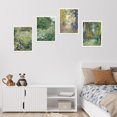 thumbnail image 4 of PixonSign Framed Wall Art Summer Pastel Flower Forest, Set of 4 Classic Countryside Wall Decor Arts, Nature Vintage Wall Décor, Adhesive Canvas Poster, Modern Home Artwork - 11"x14" White, 4 of 5
