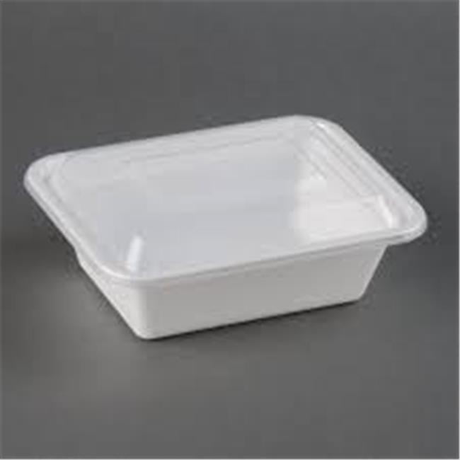 CPC 54TPW1 12 oz White Plastic Container with Translucent Lid, 5 x 4 x
