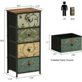 thumbnail image 3 of Small Dresser for Bedroom with Retro Flower Narrow Drawers Slim Chest of Drawers Skinny Nightstand Sofa End Table for Living Room Entryway Closet Storage (Multi, 4 Drawers), 3 of 14