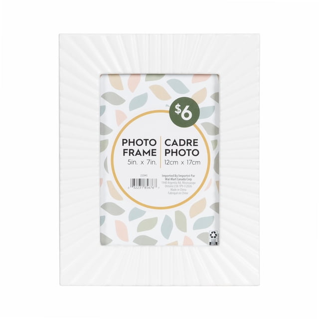 DesignOvation Sunni 5x7 White Picture Frame