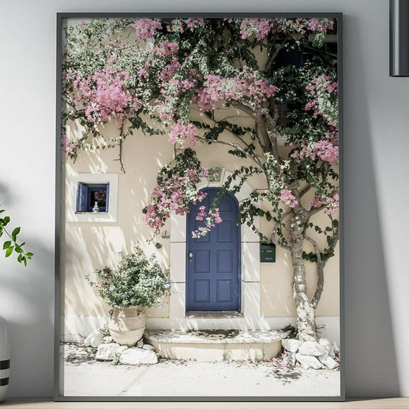 Poster Door In Assos Poster, Wall Art, Poster Print, Wall Decor, Architecture, Travel, European Art, Vintage Style, Rustic Design, Colorful Doors - No Framed, Vintage Wall Art, Hot Trend!, 8x12