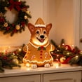 thumbnail image 3 of SPOORYYO Christmas Resin Corgi Figurine With LED Light, Cute Holiday Dog Statue, Battery Powered Tabletop Decoration For Home, Shelf, Mantel, Fireplace, Christmas Decor, 7.9 Inch, 3 of 7