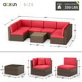 thumbnail image 4 of Aoxun 7 Piece Patio Furniture Set, Outdoor Patio Furniture Sets, Wicker Patio Furniture, Outdoor Conversation Set with Red Cushions, 4 of 6