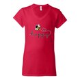 thumbnail image 2 of Wild Bobby, Bee Happy Motivational Inspirational Teachers, Pop Culture, Women Standard V-Neck Tee, Red, Medium, 2 of 4