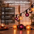 25ft G40 String Lights r Orange Purple Globe - Walmart.com