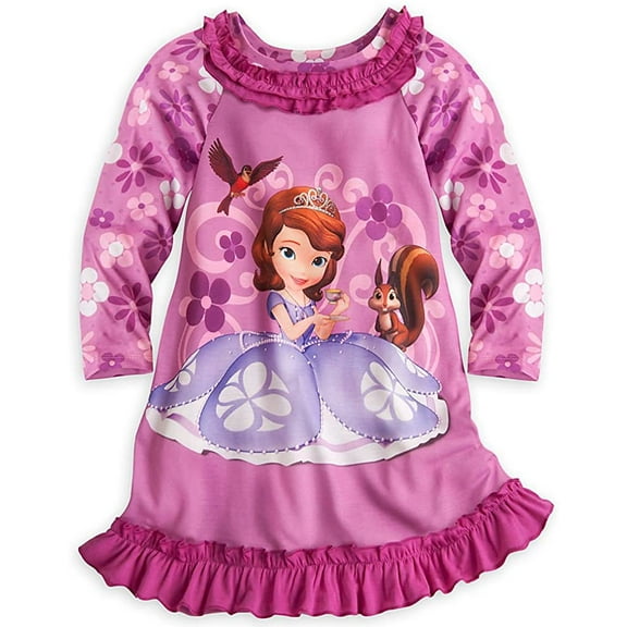 Disney Store Princess Sofia The First Long Sleeve Nightgown Pajama Girl Size 5/6