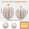 thumbnail image 6 of Ayieyill 2pcs Resin Pumpkin Figurines with Leaf Pattern Fall Decor Autumn Decor Thanksgiving Decorations for Home, 6 of 7