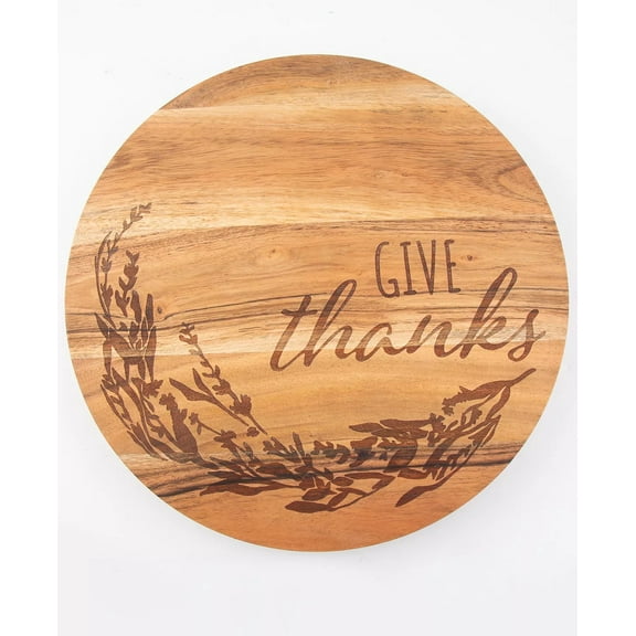 Thirstystone Give Thanks Etched Wood 14" Lazy Susan
