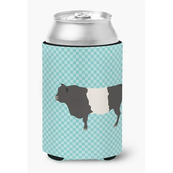 Belted Galloway Cow Blue Check Can or Bottle Hugger