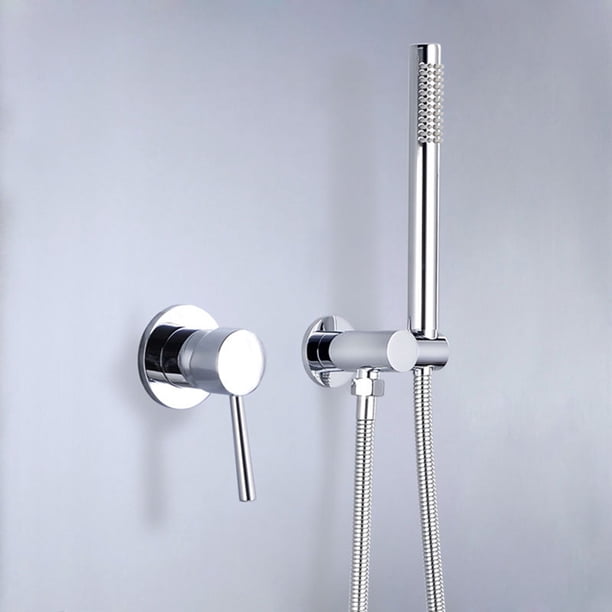 Juego de Ducha de Pared con Cabezal de Ducha de Agua Fría y Caliente Juego de Ducha Plateado