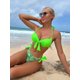 thumbnail image 2 of Conjunto de bikini de corte alto para mujer, estampado de cachemira, traje de baño push-up con lazo lateral verde multicolor M verde multicolor M Xishao ropa, 2 of 2