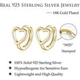 thumbnail image 6 of Solid 925 Sterling Silver Love Heart Hoop Earrings Huggie for Women Teens Heart Hoop Earrings Love Huggie, 6 of 12
