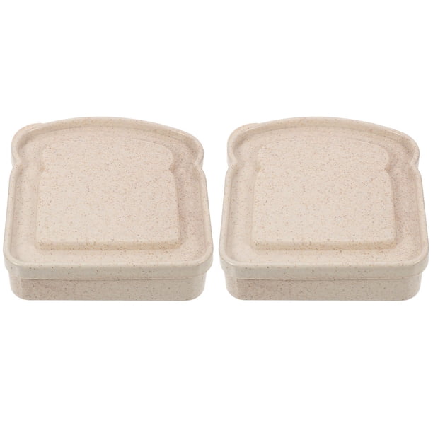 2pcs sándwich cajas de almacenamiento de pan cajas de almacenamiento de postres uso diario de contenedores de alimentos