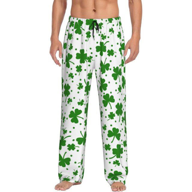 Fotbe St Patrick's Day4 Pantalones de Pijama para Hombre, Pantalones de Dormir, Pantalones de Casa con Cintura Ajustable y Bolsillos-Large