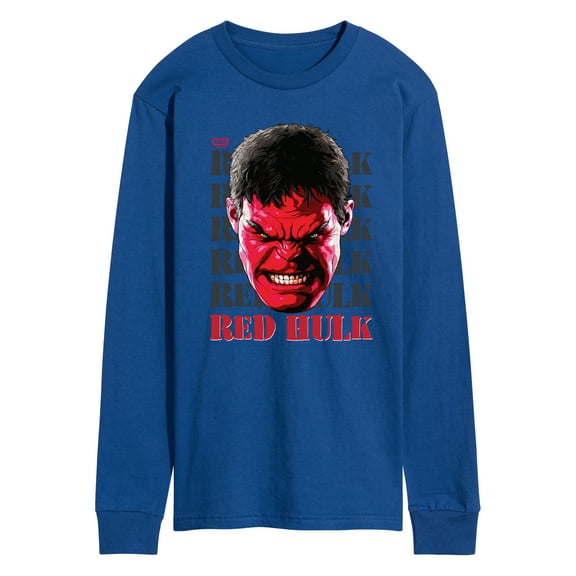 Marvel - Big Red Hulk Face - Men's Long Sleeve Graphic T-Shirt