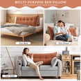 thumbnail image 4 of Lovote Triangular Headboard Pillow with Side Pockets, Chenille Fabric, Bed Rest Reading Pillow, Removable & Washable Cover, Contrasting-Color Fabric Piping, Daybed Wedge Pillow for Twin Beds, 4 of 9