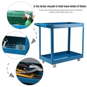 Metal Service Utility Cart, Heavy Duty Supply Cart - 220 Lbs Capacity (Blue)