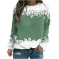 thumbnail image 2 of jsaierl Oversized Sweatshirts for Women Crew Neck Long Sleeve Shirts Christmas Snowflake Graphic Tops Fashion Going Out Blouse Tee Xmas Pullover Gifts, 2 of 4