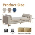 thumbnail image 3 of HIUU 83"End of Bed Bench King Size Beige, Bench for Bedroom End of Bed Sofa Sleeper,Chenille Chaise Lounge with Armrests, Upholstered Bench for Living Room, 3 of 8