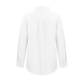 thumbnail image 5 of HAPIMO Sales Womens Casual Pockets Blouse Solid Turn-Down Neck Long Sleeve Casual Loose T-Shirt Button Down Tops Teen Grils Fashion Clothes White XL, 5 of 5