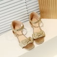 thumbnail image 6 of Xfvqtps Sparkle Princess Sandals for Girls Low Heel Ankle Hook and Loop Strap Open Square Toe Bow Spring Summer Dressy Casual Shoes, 6 of 9