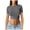 Grey, variant on Women's Slim Fit Crew Neck T-Shirt Casual Basic Top Streetwear Clean Girl Clothes Short Long Sleeve Plain Crop Tee
