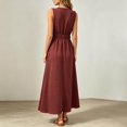 thumbnail image 3 of Summer Dresses for Women 2026 Flowy Casual Midi Dress V Neck Beach Vacation Sundresses for Wedding Guest Party Vacation(RD1,M), 3 of 5