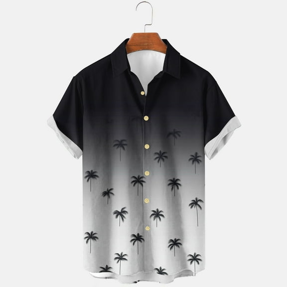 Xixinqiwan Hawaiian Shirt for Men Short Sleeve Button Down Shirts Beach Tropical Printed Casual Shirts Loose Quick Dry Blouse