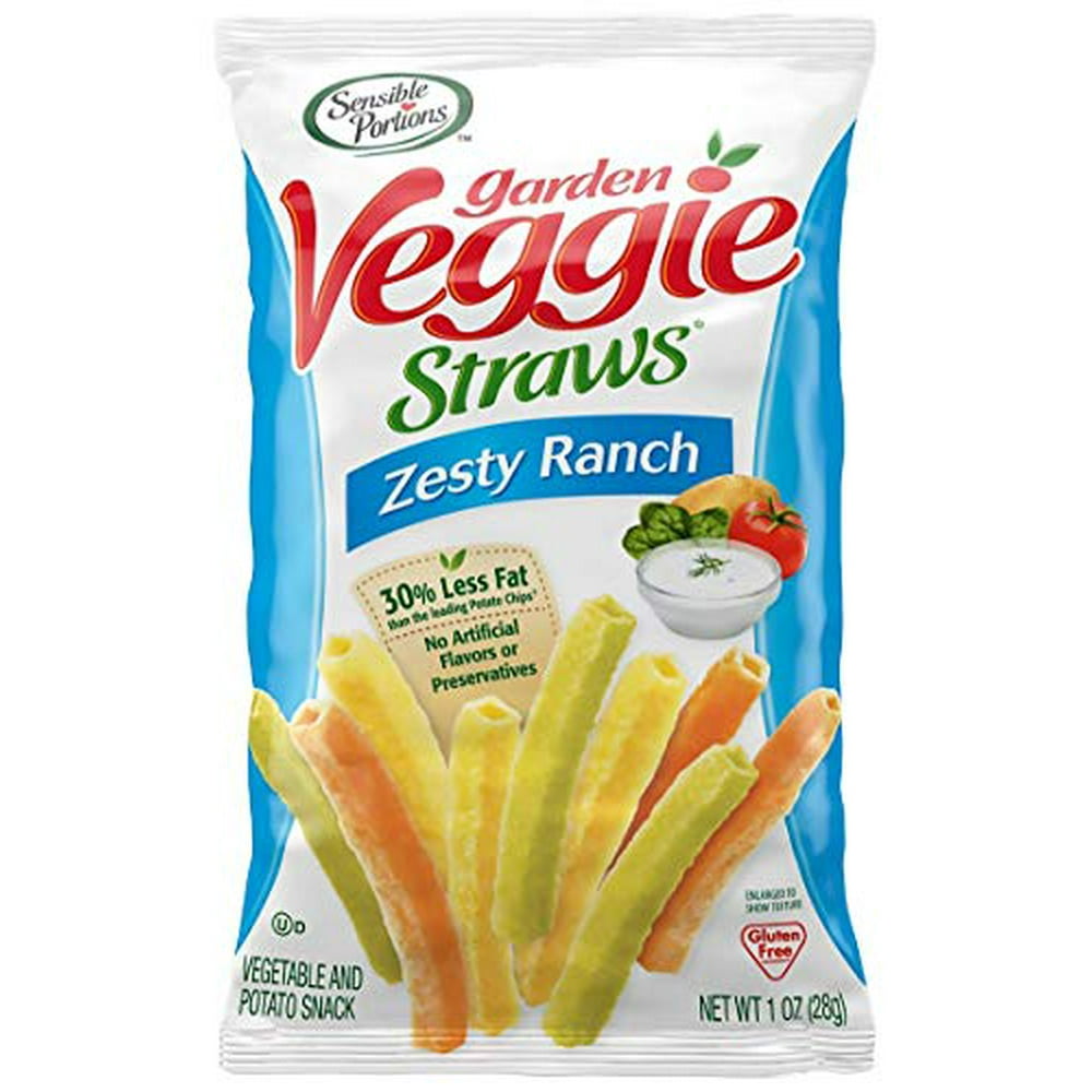 Sensible Portions Zesty Ranch Veggie Straws 1 Oz Bags Pack of 24