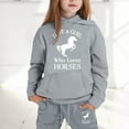 thumbnail image 2 of Toddler Girls Outfits Set Kids Letter Print Hoodie Pants Comfy Casual Two Piece Outfit Clothing Grey Size 3-4T, 2 of 4