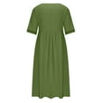 thumbnail image 6 of Women's Summer Dresses Under $10 New Color Short-sleeved Lace V-neck Waistline Hem Dress, 6 of 6