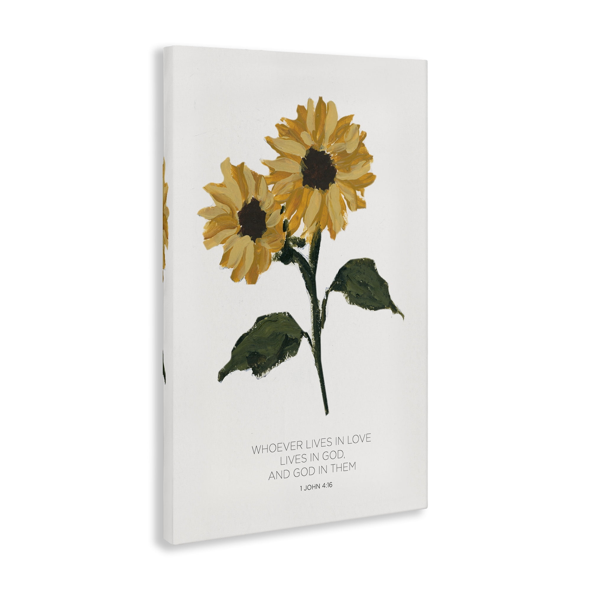 Stupell Industries Proverb with Sunflowers Religious Painting Gallery Wrapped Canvas Art Print Wall Art, 20 x 30