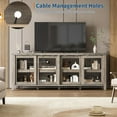 thumbnail image 5 of TV Stand for 65 Inch with Entertainment Center Storage Cabinet, 4 Sliding Glass Doors, Mid Century Modern Media Console, Living Room and Bedroom (Grey), 5 of 7