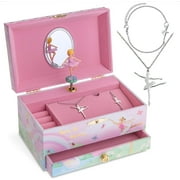 Jewelkeeper Ballerina Music Box & Little Girls Jewelry Set - 3 Ballerina Gifts for Girls
