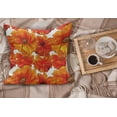 thumbnail image 2 of Orange Fluffy Throw Pillow Cushion Cover, Big Flourishing Bohemian Poppies on The Antique Background Graphic Design, Rectangle Accent Pillow Case, 26" x 16", Burnt Orange White, by Ambesonne, 2 of 5