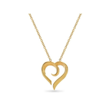 - Eternal Heart 14KT Yellow Gold Heart Swirl Necklace 18 Inches