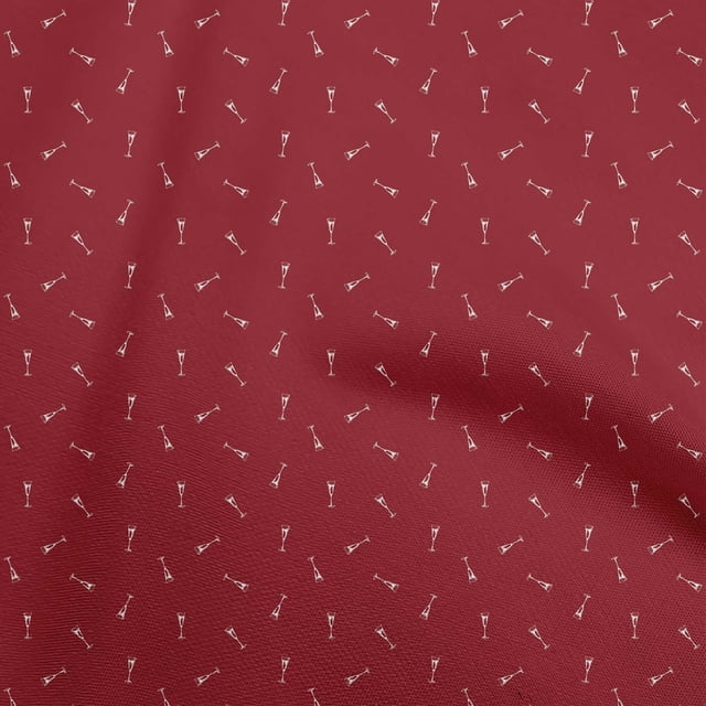 oneOone Tissu Popeline de Coton Rouge Matériel de Couture pour Verre à Vin Tissu Imprimé au Mètre 56 Pouces de Large