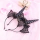 thumbnail image 2 of 2 uds diadema de unicornio con orejas de gato, diadema de encaje para mujeres y niñas, diadema roja para el pelo, accesorios para el cabello para fiesta de Halloween, Cosplay, Navidad, 2 of 5