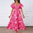 thumbnail image 4 of Njagoc3 Womens Off - Shoulder Floral Maxi Dress, Breathable Cotton Voile, Flowy Fit for Summer Beach Vacations, Coastal Strolls & Casual Resort Outings, 4 of 6