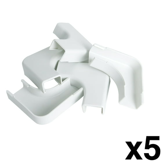 Construct Pro Raceway Right Angle Adapters for Cable Covers (5-Pack, .87-inch, White)