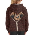 thumbnail image 6 of Xoenoiee Pullover Long Sleeve Sweater for Kids Hooded Cosy Hoodies for Fall Winter Sportwear with Kangaroo Pocket for Hiking Traveling, Vintage Papillon Dog Paw Print, XL, 6 of 7