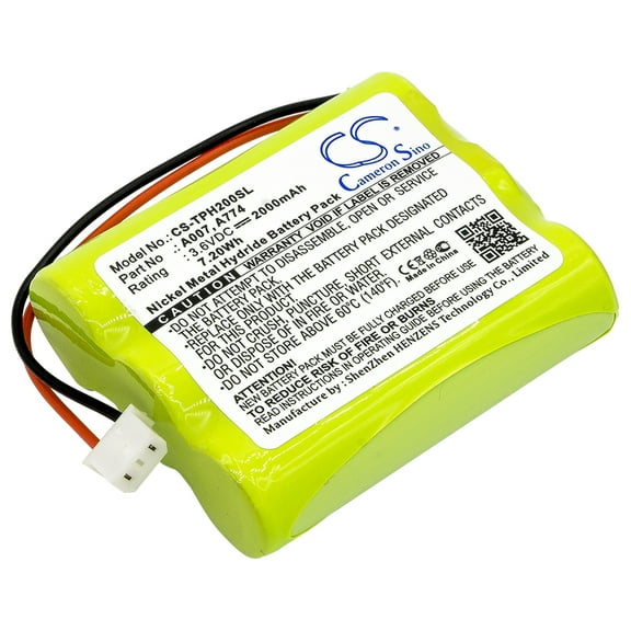 2000mAh 160AAH3BML, A007, A774 Battery for TPI HXG-2D Combustible Gas Leak Detectors