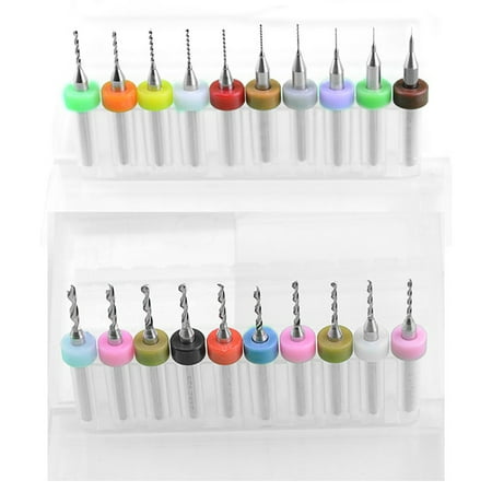 

20Pcs PCB Print Circuit Board Carbide Tungsten Steel -Drill Bits Set 0.10mm to 1.0mm and 1.1mm to 2.0mm (1 Each)